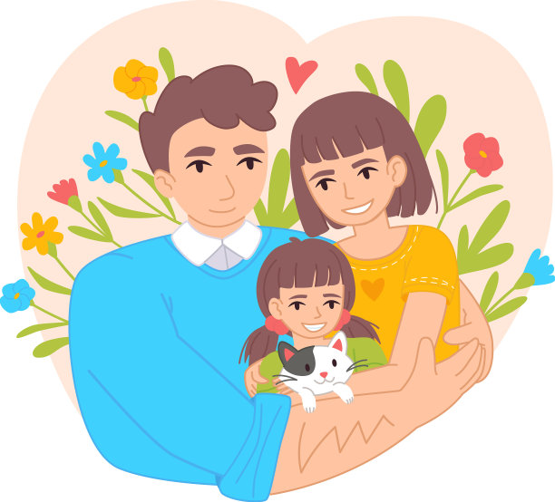 幸福家庭拥抱概念爸爸妈妈图片下载