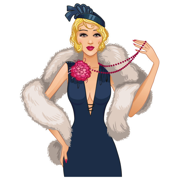 美丽的金发女子在复古的风格图片下载