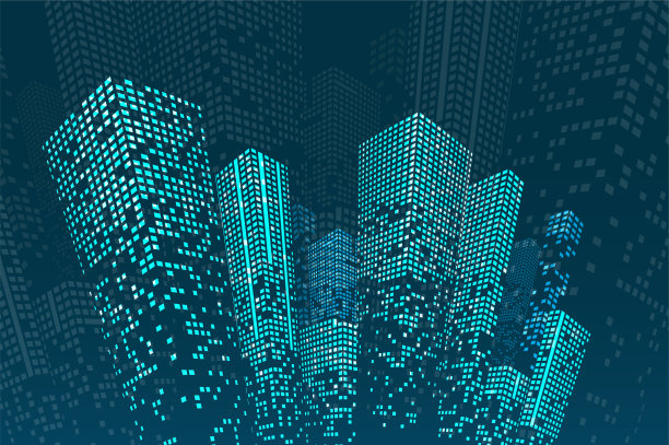 城市插画的智慧建筑概念设计图片下载