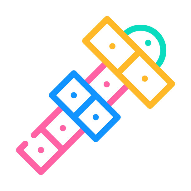 街头游戏彩色图标矢量插图图片下载