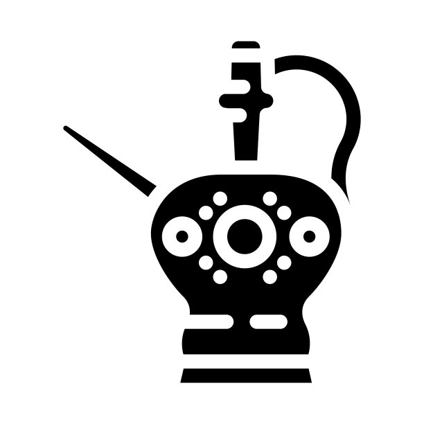 阿拉伯茶壶字形图标矢量插图图片下载