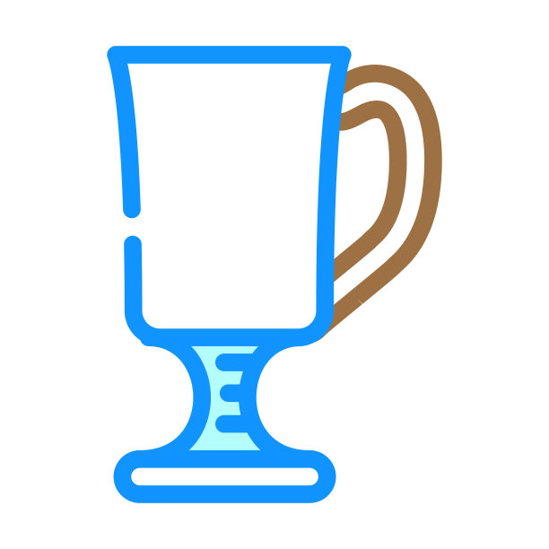 拿铁玻璃彩色图标矢量插图图片下载