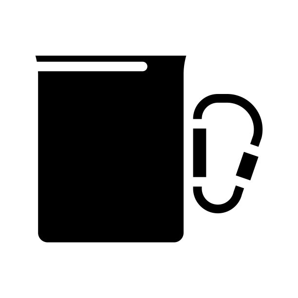 游客杯字形图标矢量插图图片下载