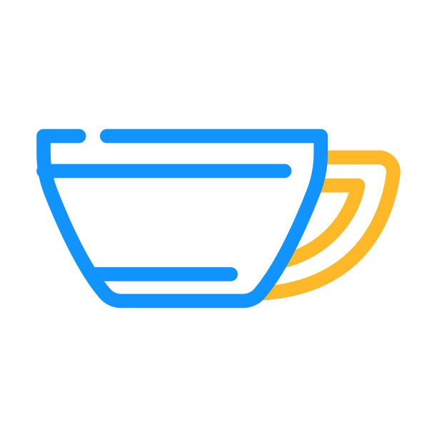 咖啡杯颜色图标矢量插图图片下载