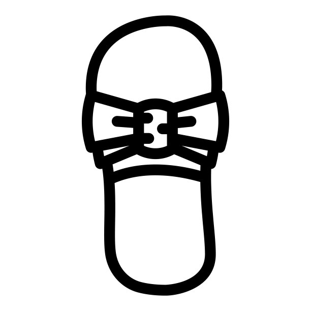 鞋装饰弓线图标矢量插图图片下载