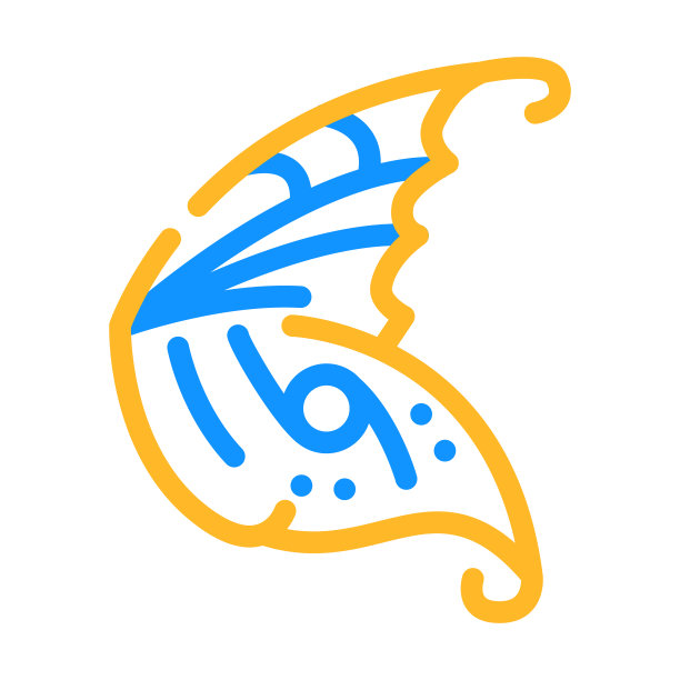 精灵翅膀颜色图标矢量插图图片下载