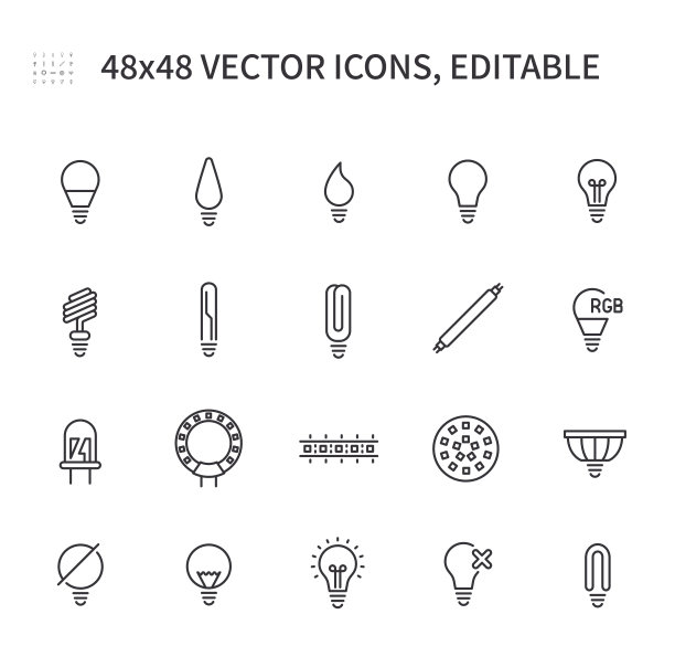 简单的灯具图标。图片下载