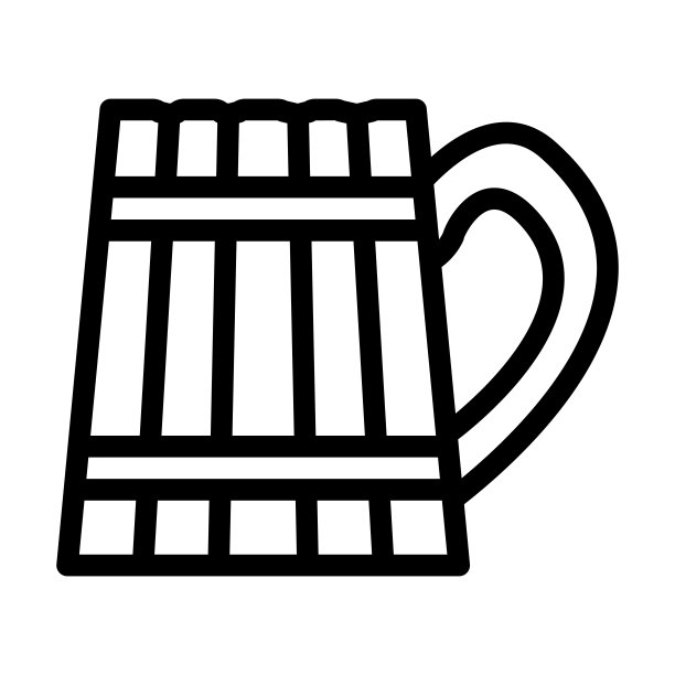 木制杯线图标矢量插图图片下载