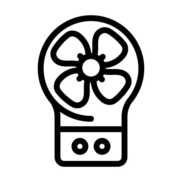 电子风扇小工具线图标矢量插图图片下载