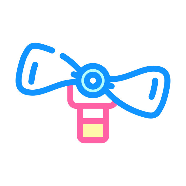 风扇连接到手机彩色图标矢量插图图片下载