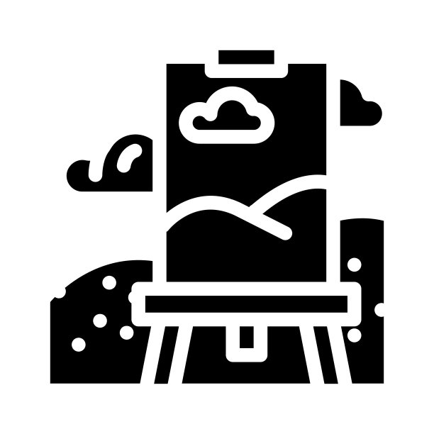 艺术学校字形图标矢量插图图片下载