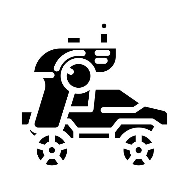 无线电控制的赛车字形图标矢量插图图片下载