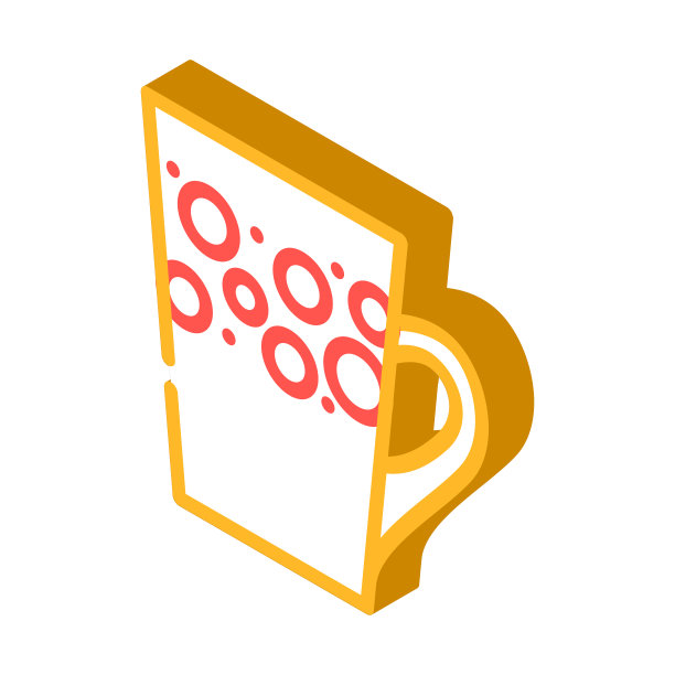 杯饮料等距图标矢量插图图片下载