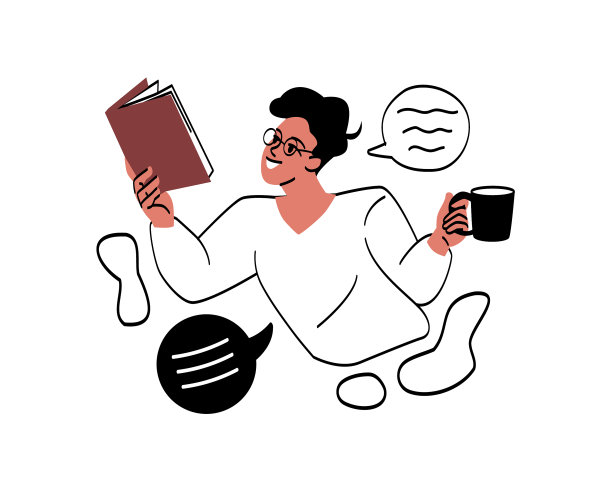 文学迷以书抽象概念图片下载