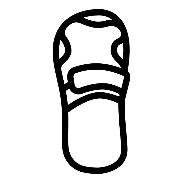 拖鞋户外行走线图标矢量插图图片下载