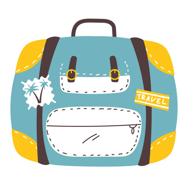 旅游度假旅行旅行袋行李孤立在白色背景概念。矢量平面设计插图图片下载