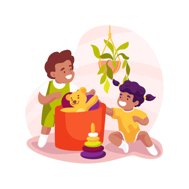 从一个孤立的卡通矢量插图篮子拉物体。图片下载