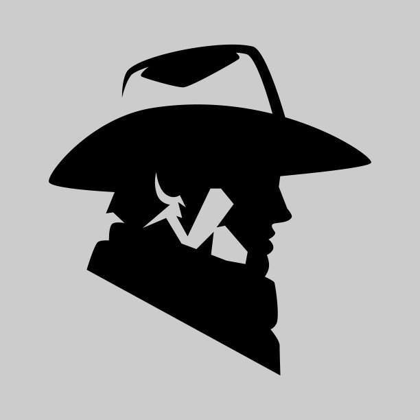 灰色背景上的牛仔头像图片下载