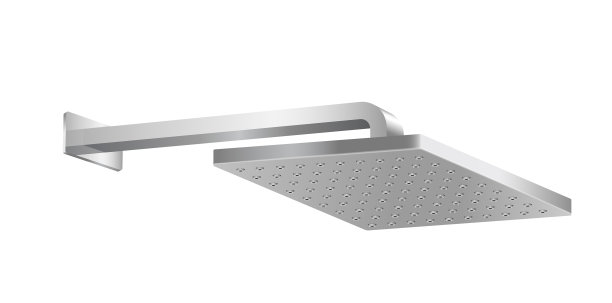 浴室金属淋浴头逼真的水和雨图片下载