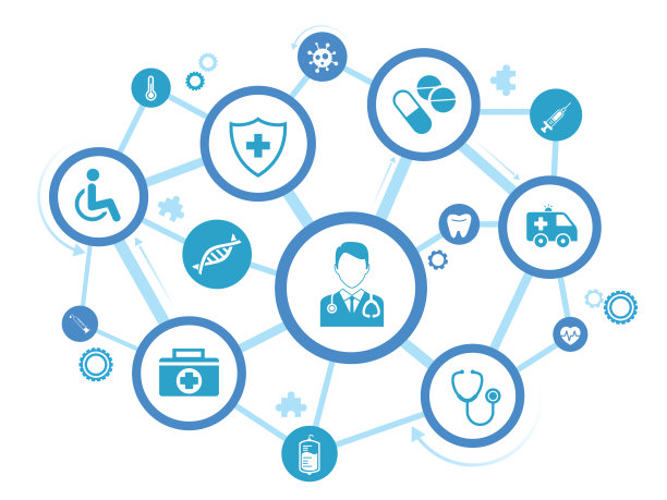 综合保健、医疗支助概念-矢量插图图片下载