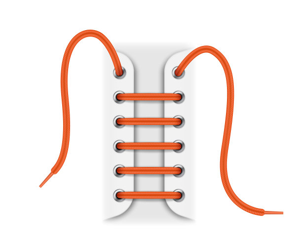 红色现实的鞋带系在绳子图片下载