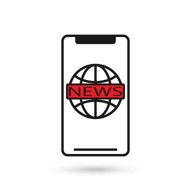 手机平面设计与新闻图标。图片下载