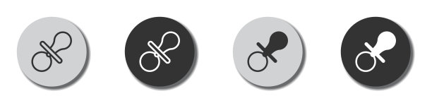 奶嘴图标。乳头平坦的图标。矢量插图。图片下载