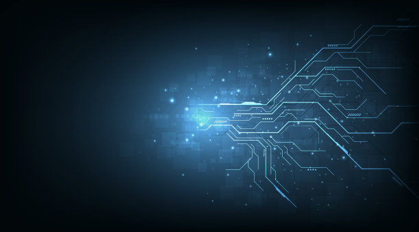 深蓝底色的电路板电子设计概念。图片下载