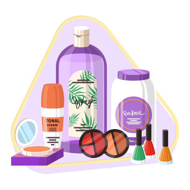 矢量彩妆美容用品店图片下载