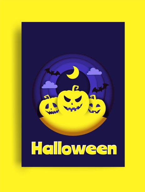 万圣节卡片工艺矢量设计与南瓜图片下载