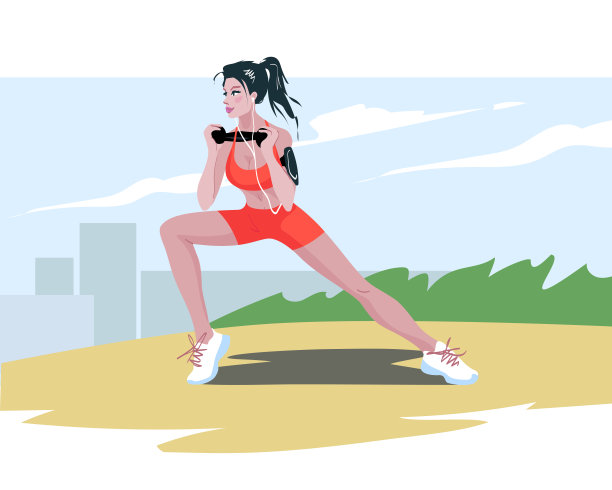 美丽的年轻女子在户外用哑铃做运动图片下载