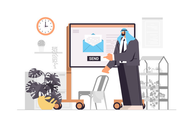 商人发送或接收信件的电子邮件图片下载