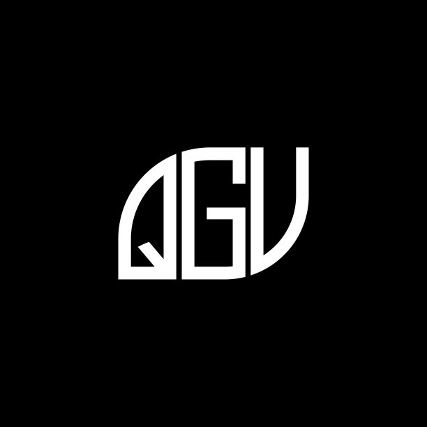 QGV字母标志设计，黑色背景QGV图片下载