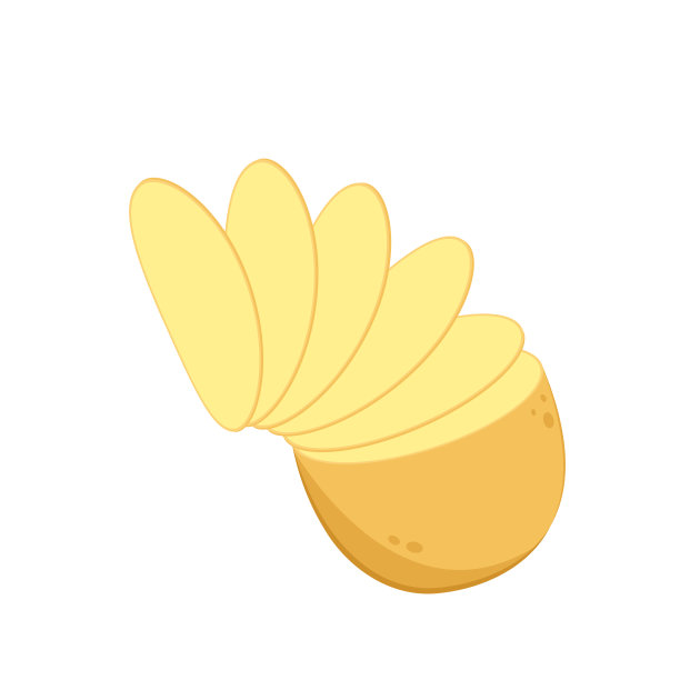 土豆矢量插图。孤立的白色背景。土豆切向量。图片下载