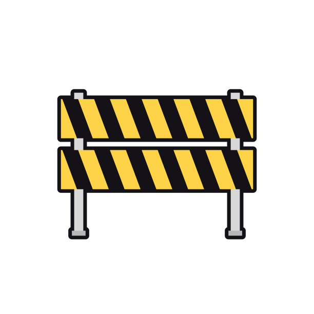 护栏灯施工图标。栅栏光向量在白色背景。图片下载