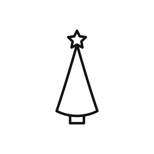 可编辑的圣诞树线图标。矢量插图孤立在白色背景上。用于网站或手机应用程序图片下载