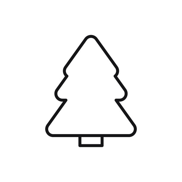 可编辑的圣诞树线图标。矢量插图孤立在白色背景上。用于网站或手机应用程序图片下载