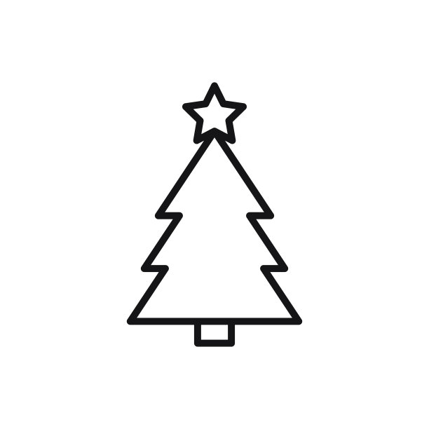 可编辑的圣诞树线图标。矢量插图孤立在白色背景上。用于网站或手机应用程序图片下载