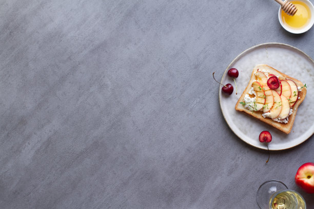 背景面包与蜂蜜和葡萄酒，复制空间图片下载