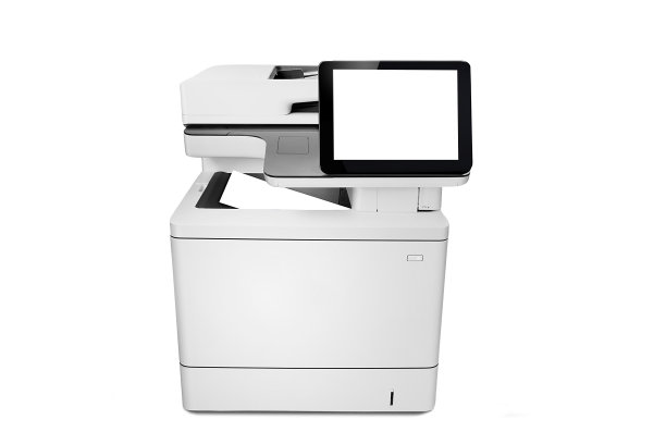 商业激光打印机孤立在白色背景图片下载