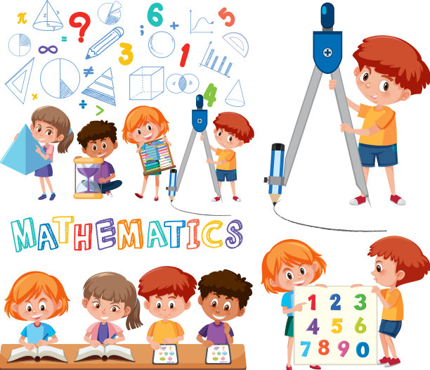 数学课堂用品和学生对象图片下载