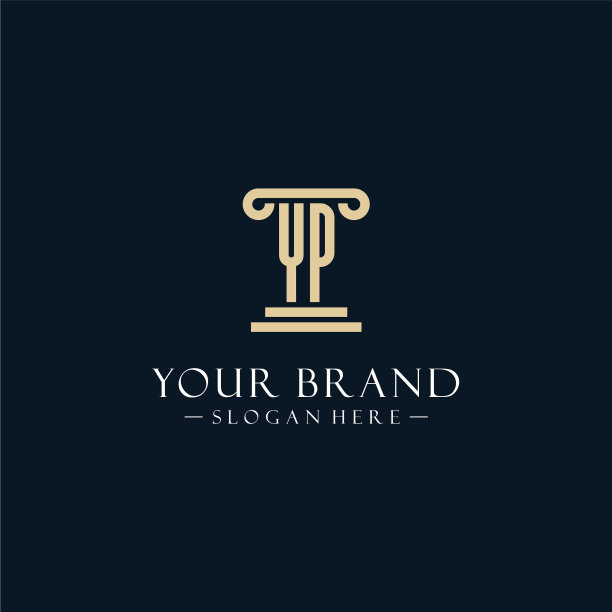 Yp最初的字母标志柱子形状的风格图片下载