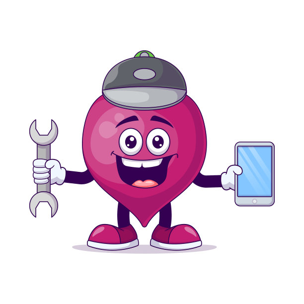 机械甜菜根卡通吉祥物角色图片下载