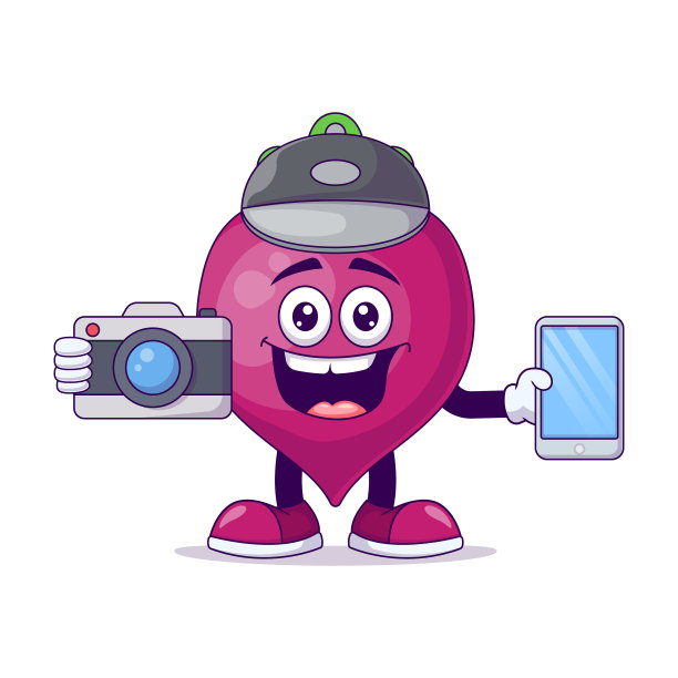 摄影师甜菜根卡通吉祥物人物图片下载