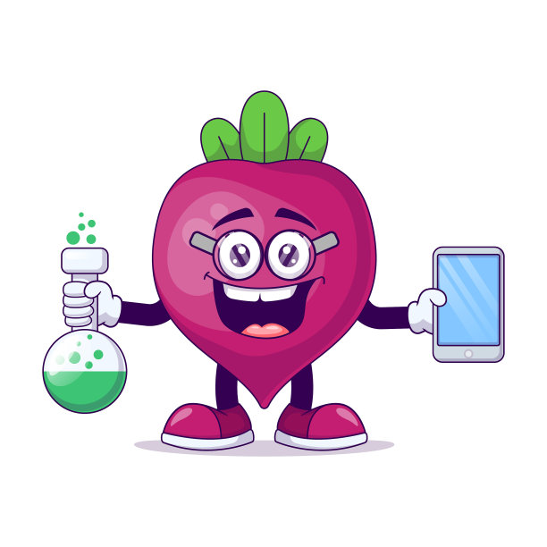 科学家甜菜根卡通吉祥物人物图片下载