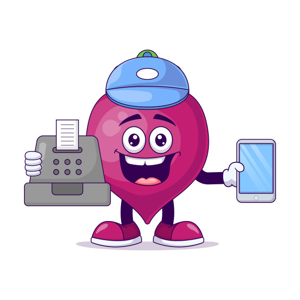 收银员甜菜根卡通吉祥物人物图片下载