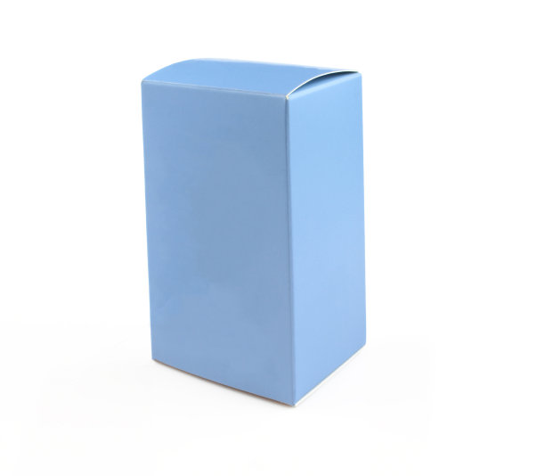 简单的蓝色纸盒孤立在白色背景图片下载
