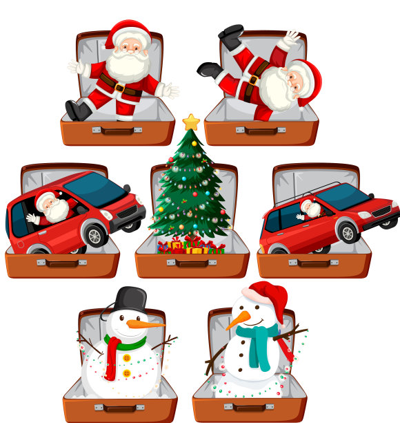 圣诞主题与圣诞老人雪人图片下载