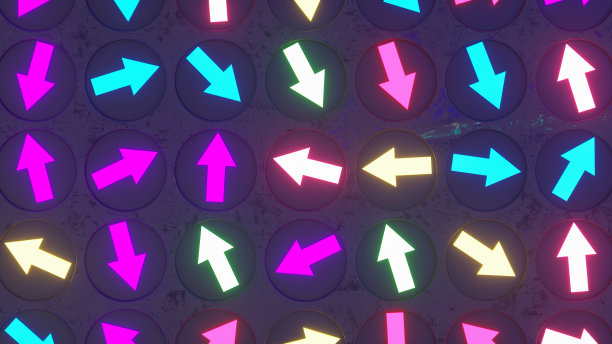 射出霓虹灯的箭头图片下载