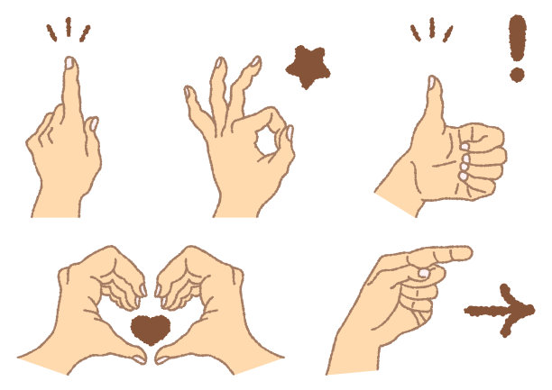 这是一个彩色的手势插图。图片下载